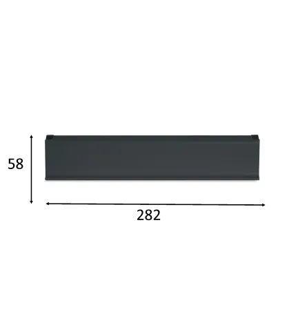BOCACARTAS DE ALUMINIO ANTRACITA 58 x 282 x 10